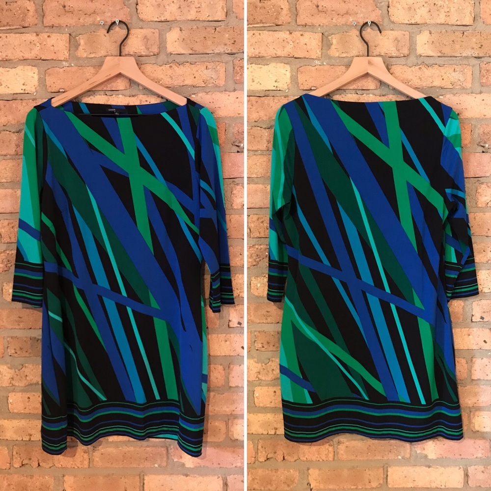 Chaus | Blue, Green & Black Dress | L